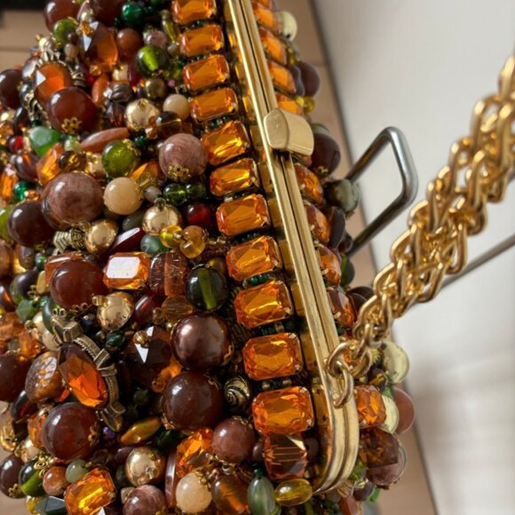 ExtraOrdinary XL Embellished Evening Purse Loaded with Large Beads - Picture 4 of 7